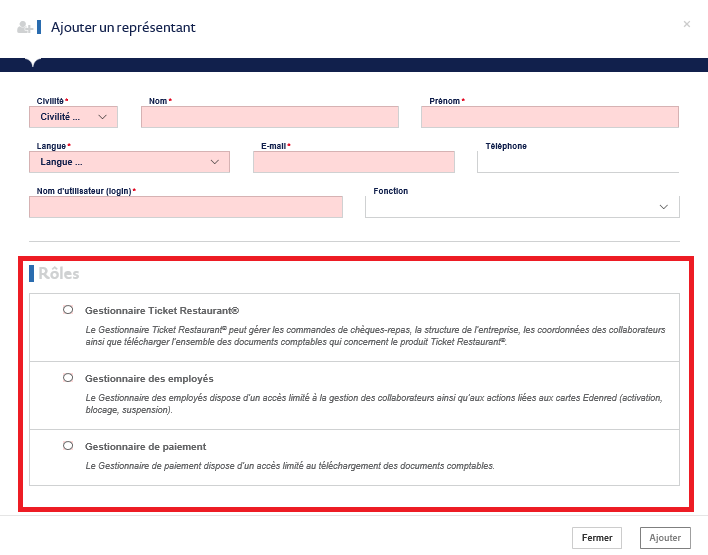 Comment puis-je donner accès à mon Espace Client à des autres personnes ? –  Edenred - Luxembourg